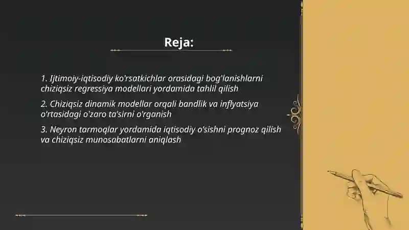 Ijtimoiy-iqtisodiy jarayonlar o'rtasida bog'lanishlarni o'rganishda chiziqsiz funksiyalardan foydalanish 2