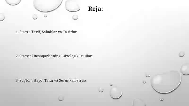 Stress va Stressni Boshqarish 2