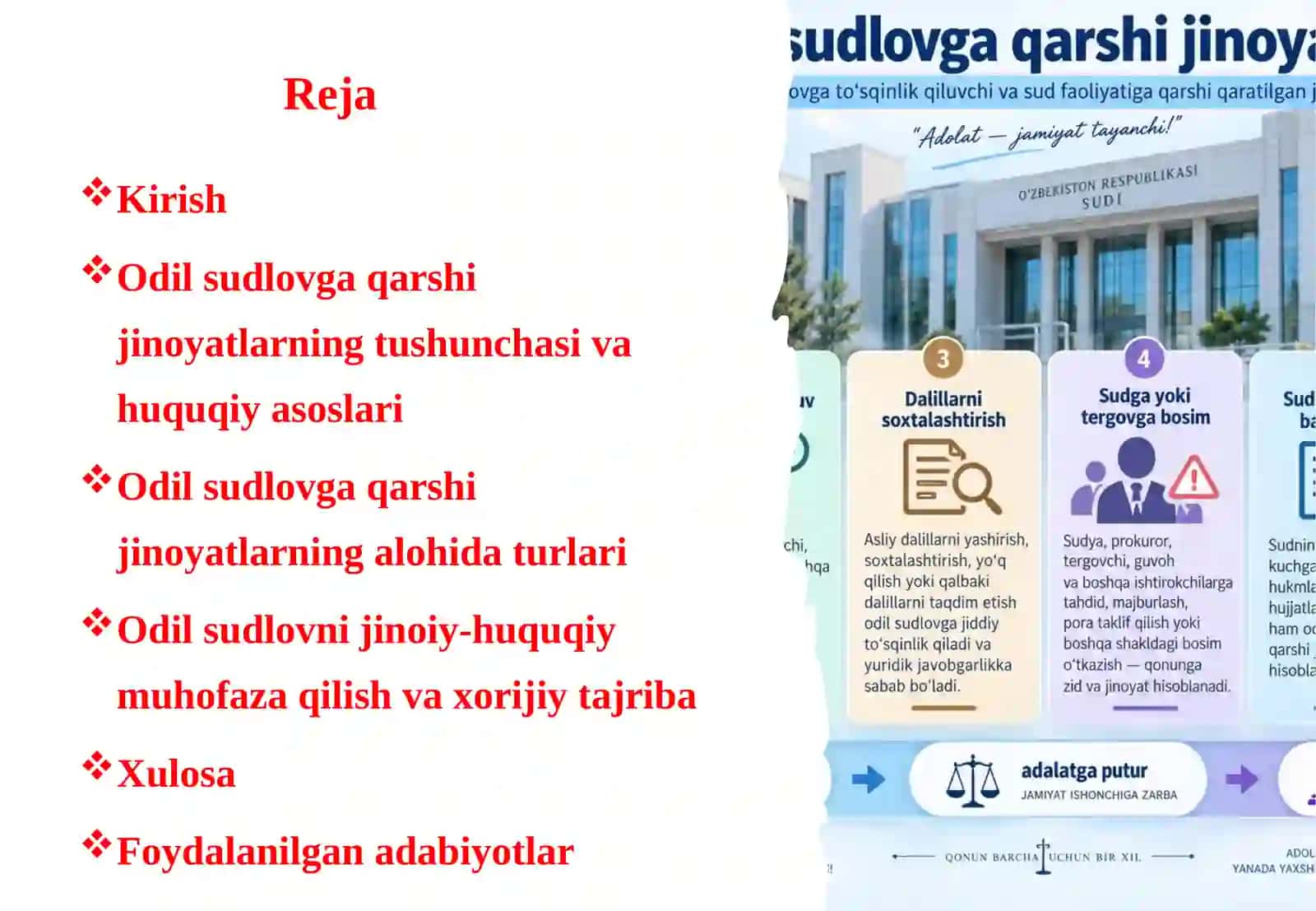 Odil sudlovga qarshi jinoyatlar 2