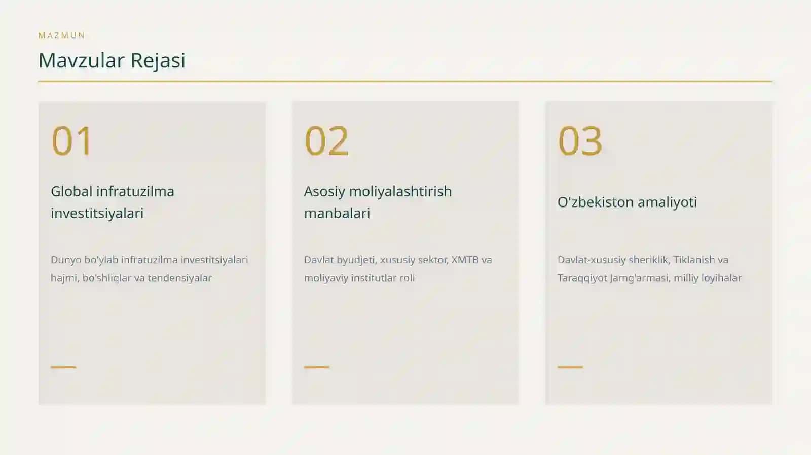 Infratuzilma Loyihalarini Moliyalashtirish Manbalari. 2