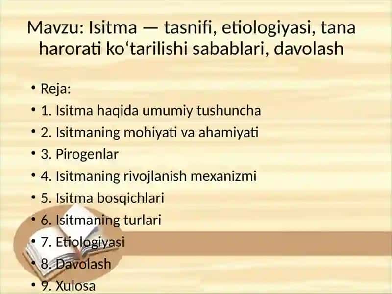 istma - tasnifi, etiologiyasi, tana harorati ko‘tarilishi sabablari, davolash 2