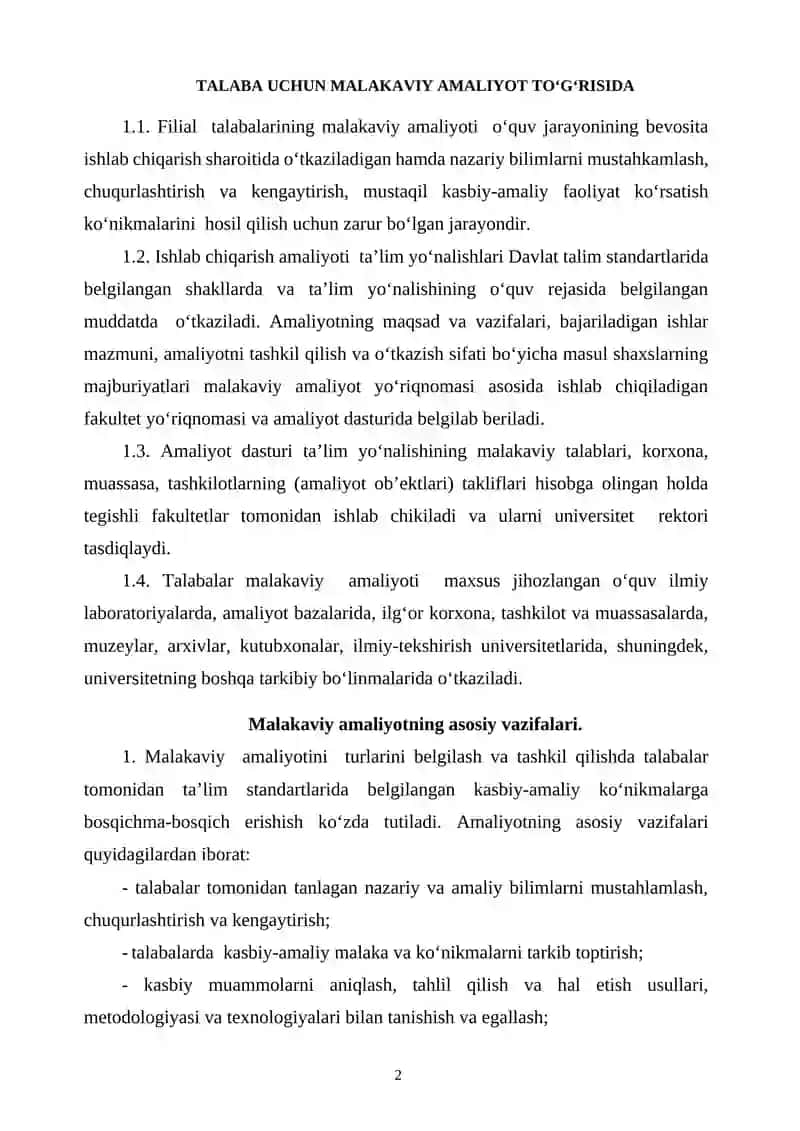 amaliyot kundaligi. 2