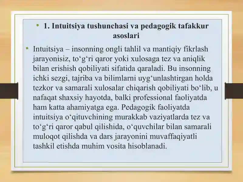 Intuitsiya va pedagogik tafakkur 2