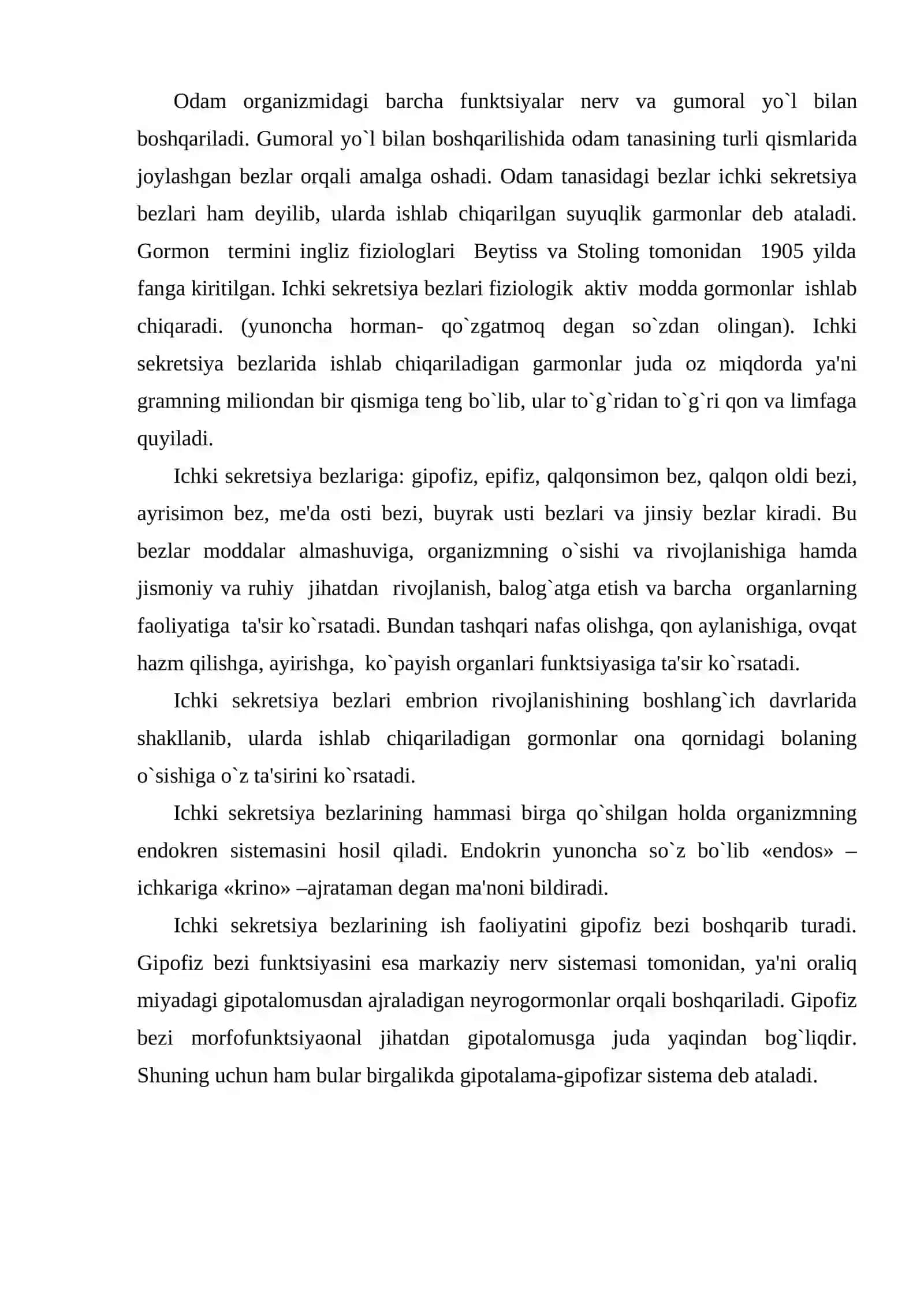 Ichki sеkrеtsiya bеzlari funktsiyasi va yosh xususiyatlari 2