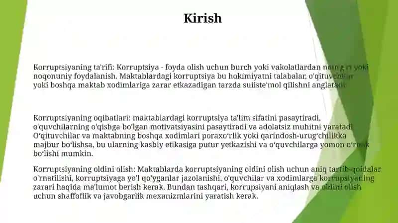 Maktablarda Karrupsion Xolatlarni Oldini Olish 2