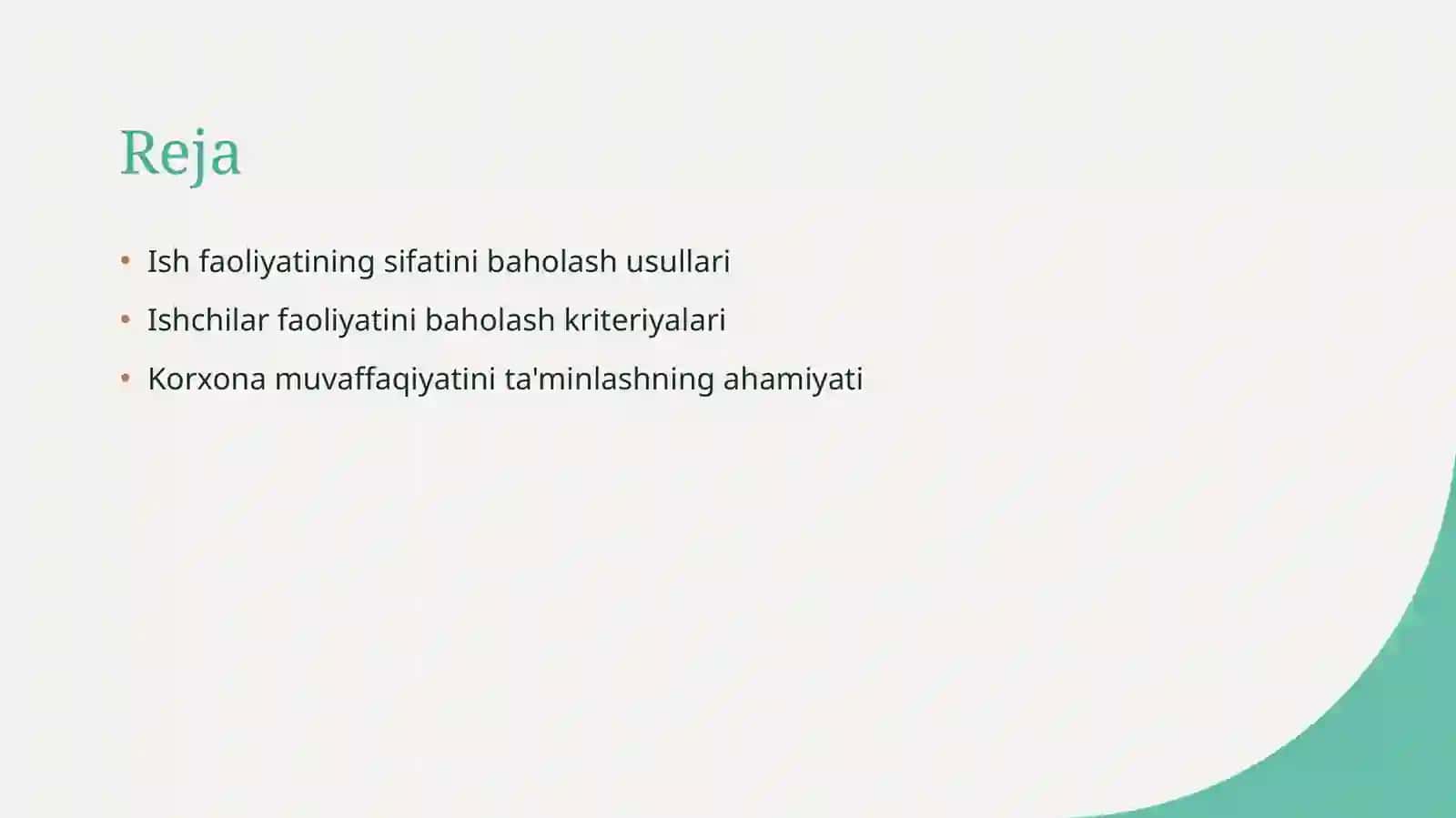 Inson resurslarini boshqarish jarayonida ish faoliyatining sifati va miqdorini baholash 2