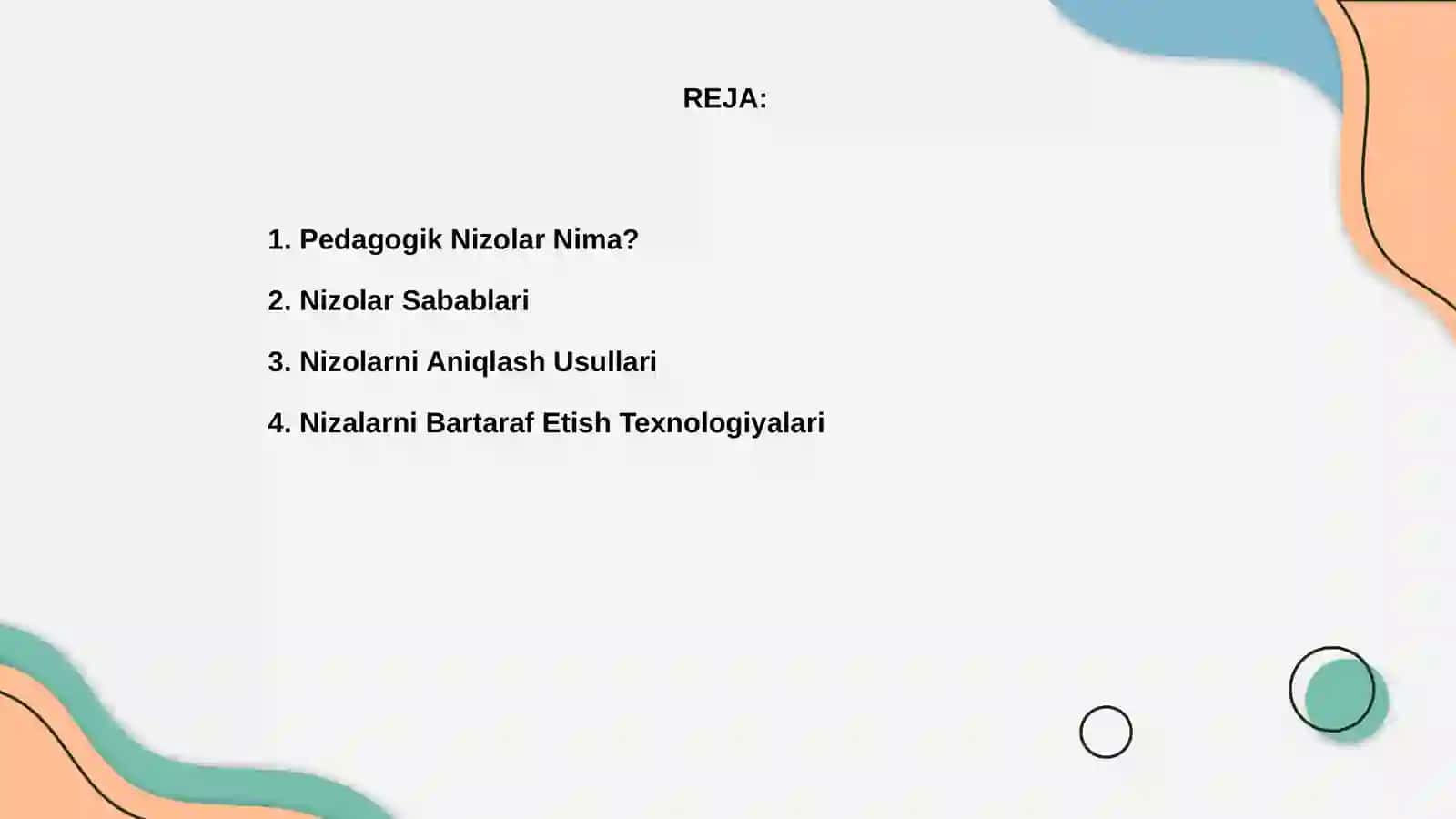 Pedagogik nizolar va ularni bartaraf etish texnologiyasi 2