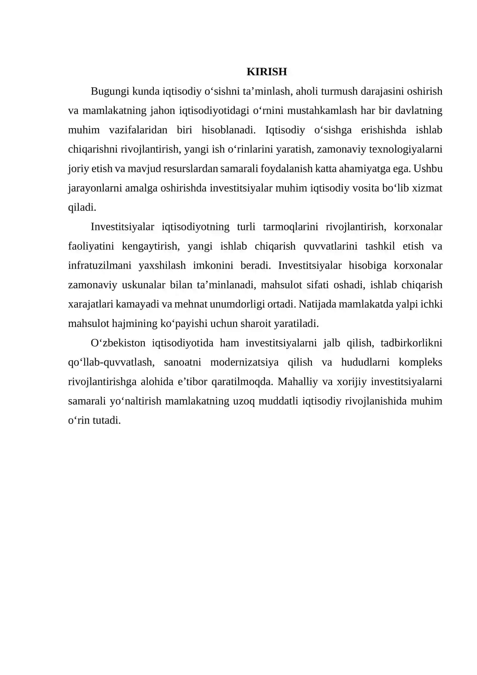 IQTISODIY O‘SISHNI RAG‘BATLANTIRISHDA INVESTITSIYALARNING ROLI 2
