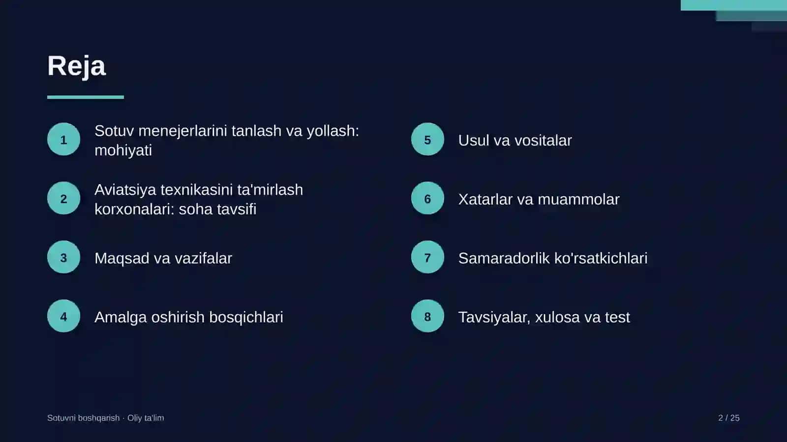 Aviatsiya Texnikasini Ta'mirlash Korxonalari Sotuv Menejerlari 2