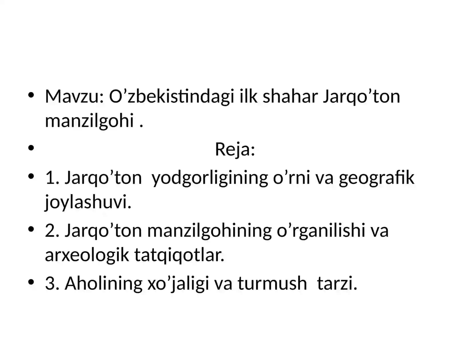 Jarqoʻtonning Arxeologik Yodgorligi 2