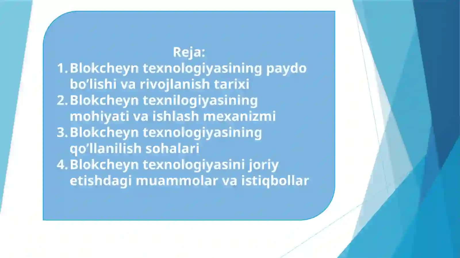 Harxil faoliyat sohalari dablokcheyn texnologiyasidan foydalanish xususiyatlari 2