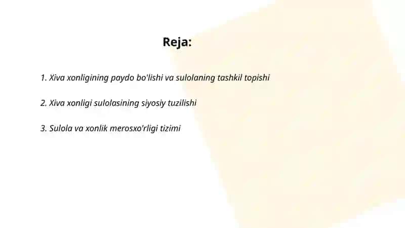 Xiva xonligi sulolasi 2