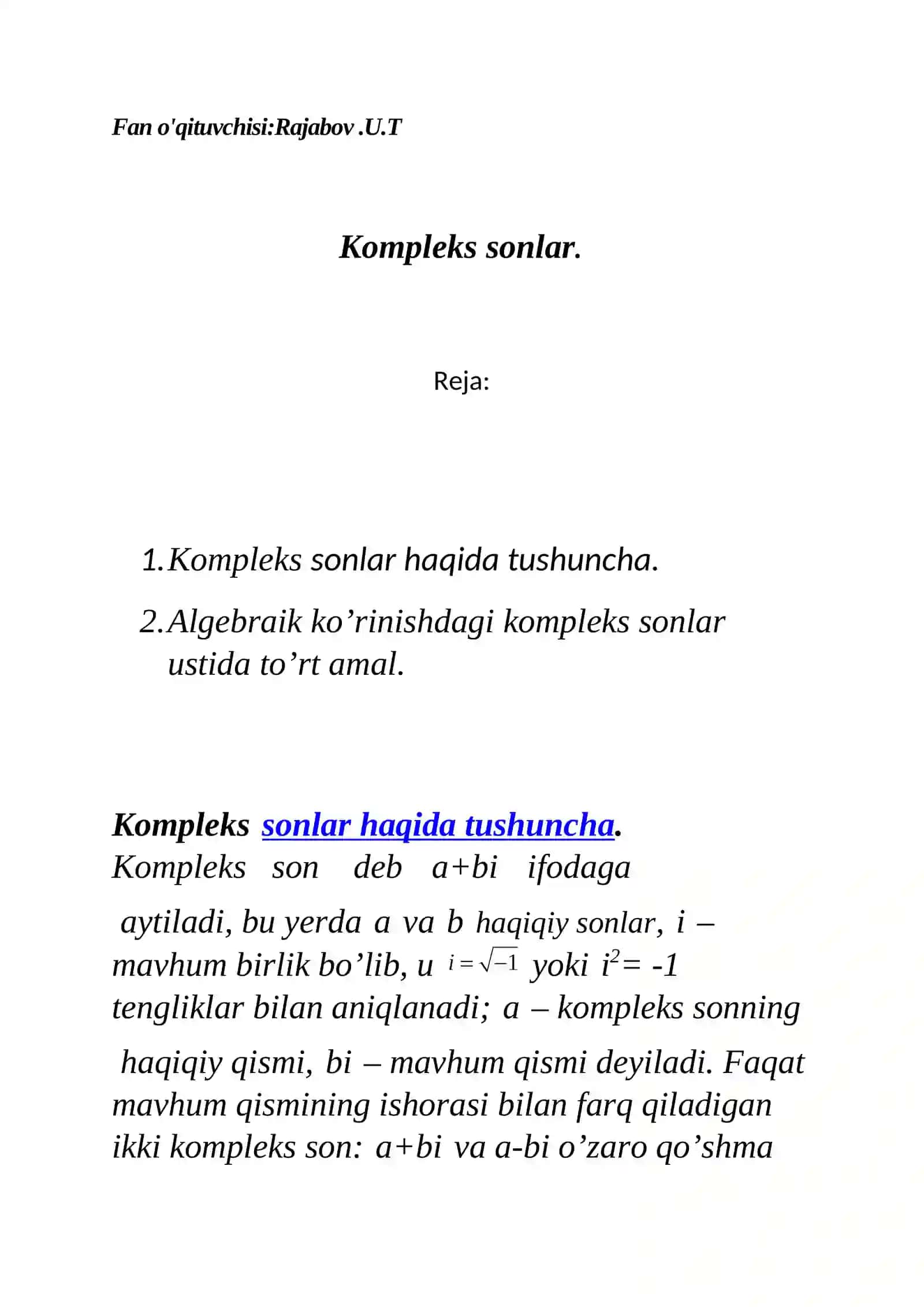 Matematika analizi 2