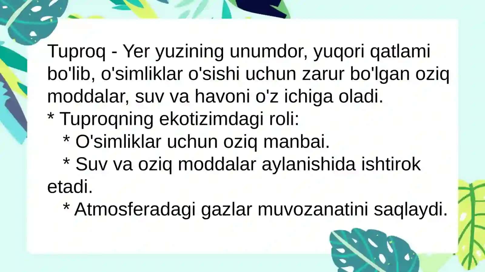 Tuproqni hosil qiluvchi omillar: gigiyenik nuqtai nazar. Tuproqning inson hayotidagi ahamiyati gigiyenik nuqtai nazardan roli 2