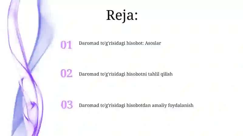 Daromad to'g'risidagi hisobot 2