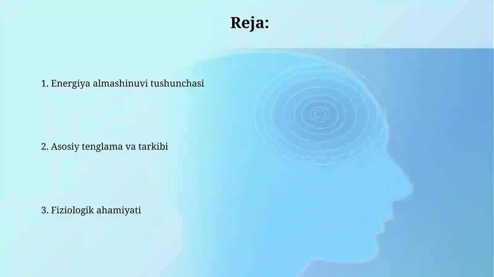 Organizmda asosiy energiya almashinuvi tenglamasi va uni tashkil etuvchilari 2