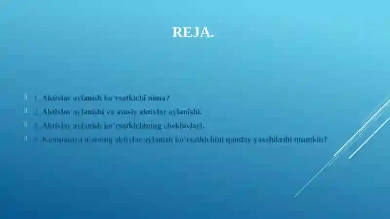 Aktivlarning turlari va ularning bozorda gi aylanishi 2
