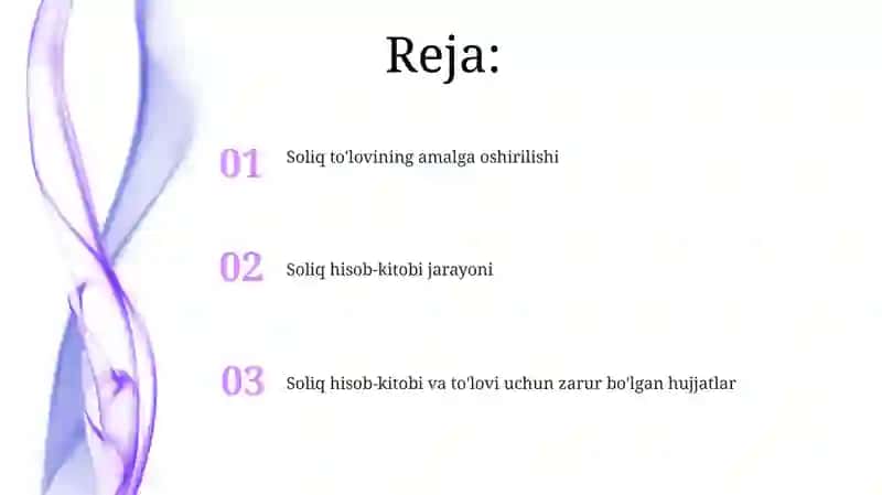 Soliq hisob-kitobi va to'lovi uchun zarur bo'lgan hujjatlar 2