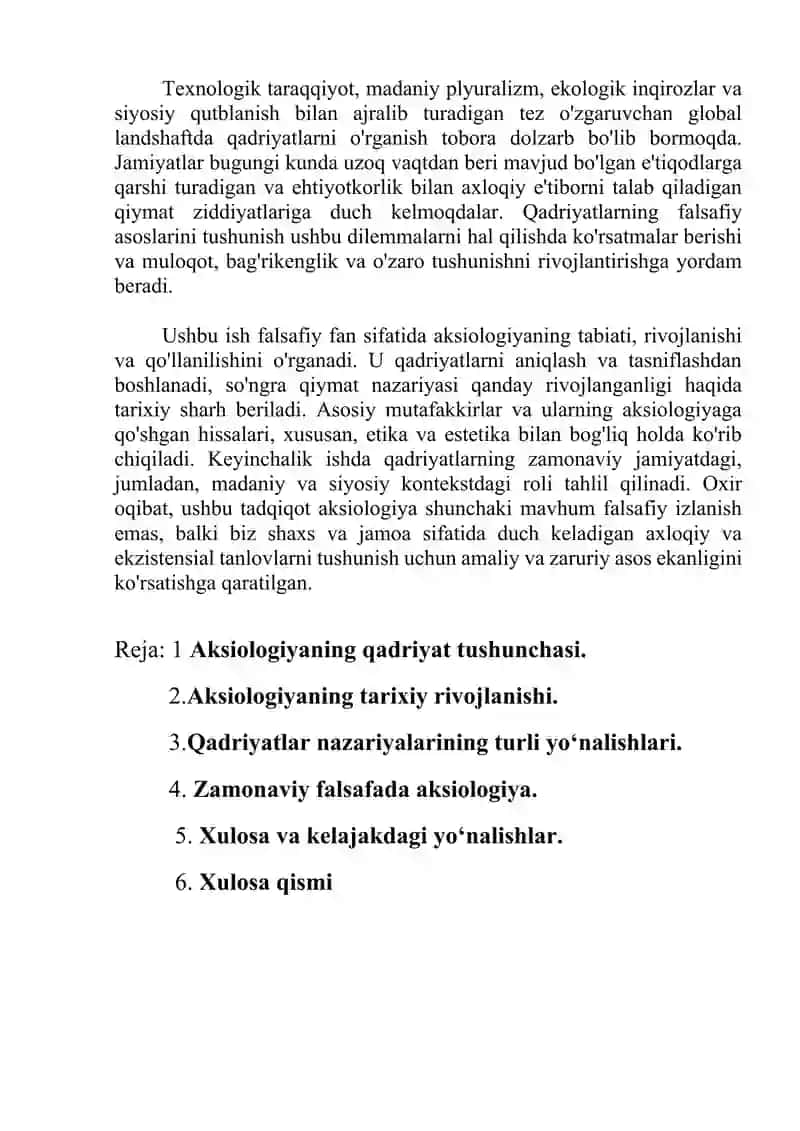 Qadriyatlar falsafasi (aksiologiya) 2