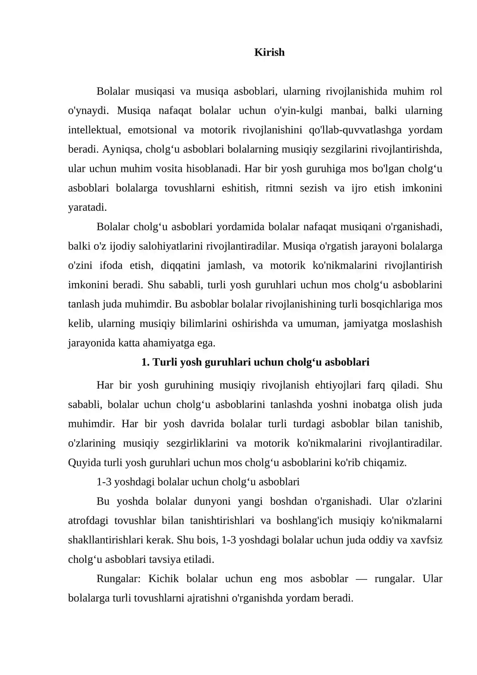 Turli yosh gurux bolalarining bolalar cholgʻu asboblari 2
