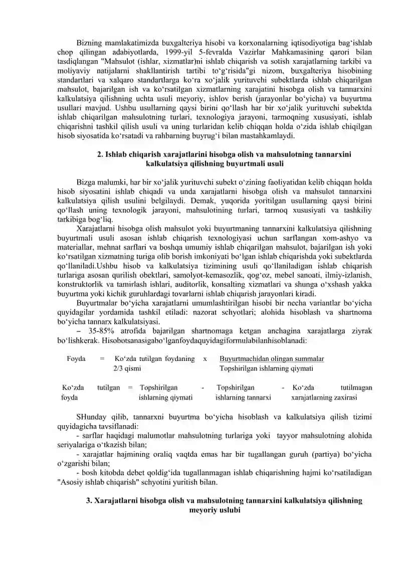 XARAJATLAR HISOBI 2