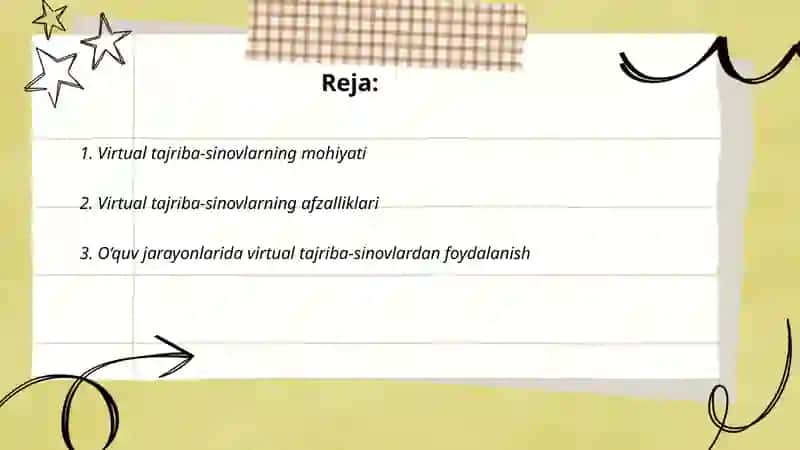Virtual tajriba-sinovlari, ularning imkoniyatlari va istiqbollari 2