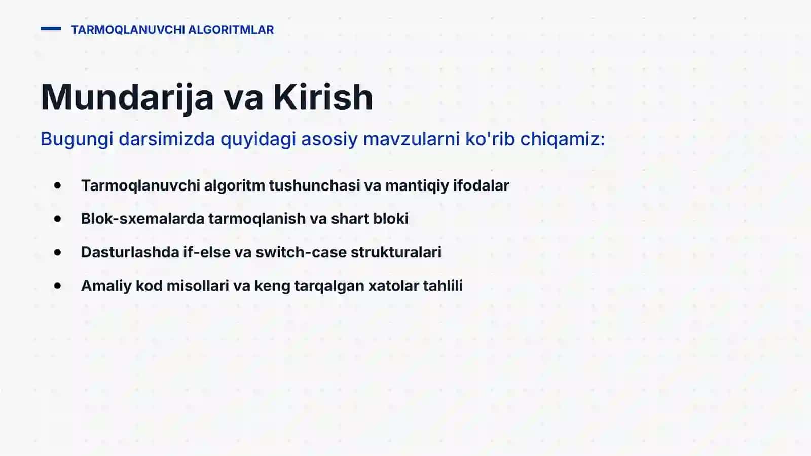 Tarmoqlanuvchi Algoritmlar: Nazariya va Amaliyot 2