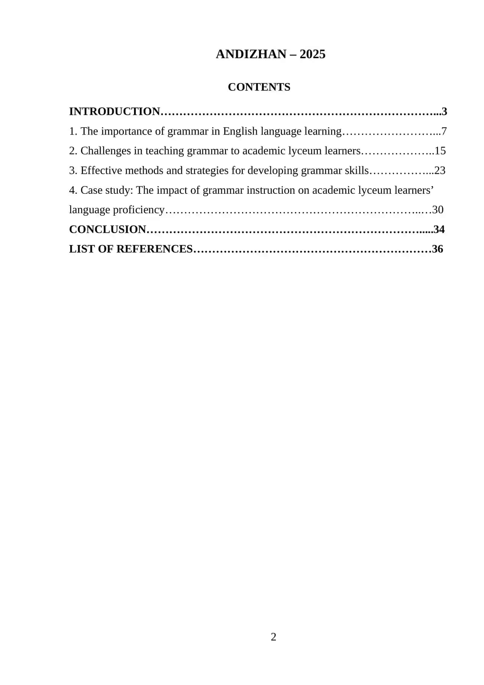 Theme: Developing Grammar Skills of the Academic lyceum Learners 2