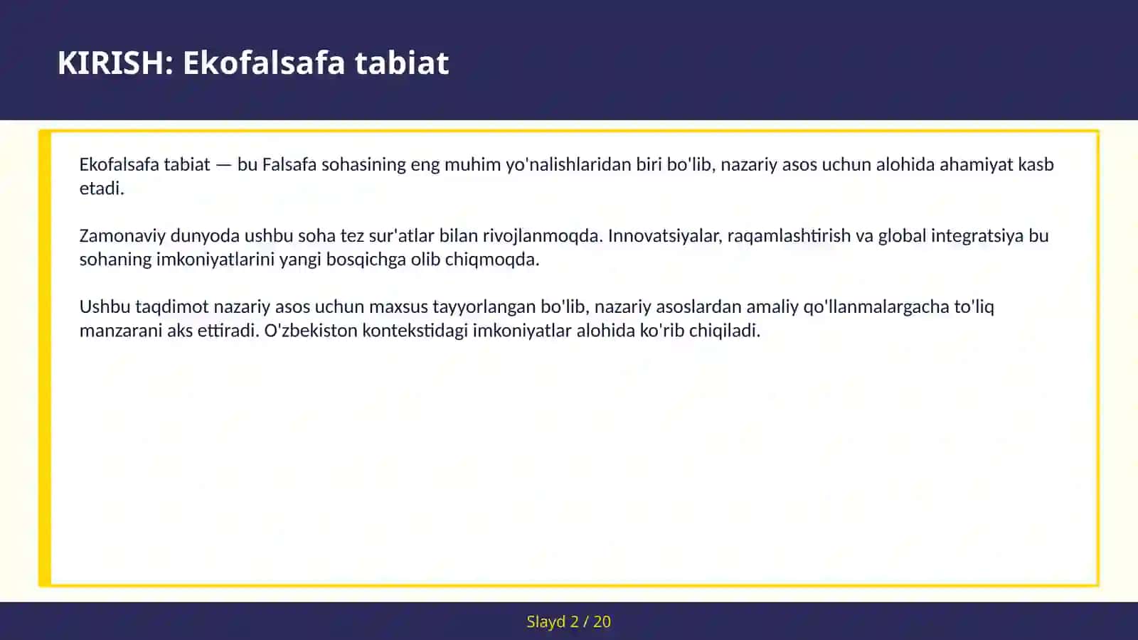 Ekofalsafa tabiat 2