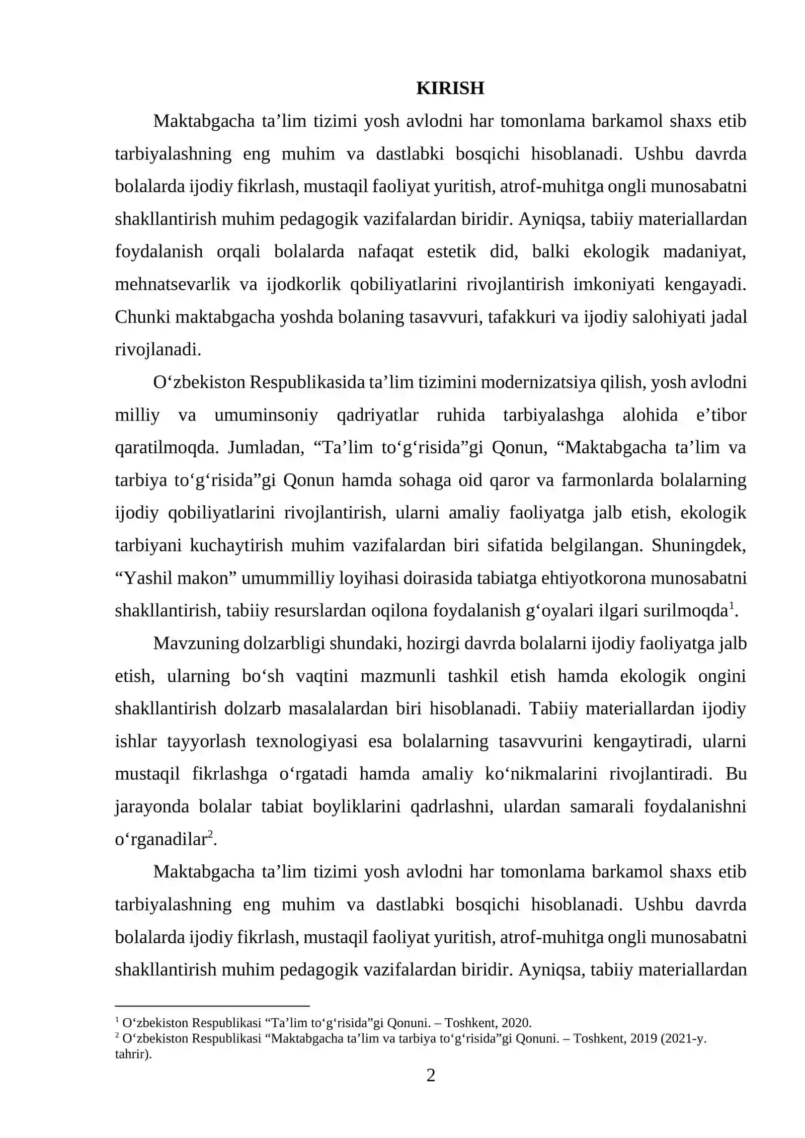 Tabiy materiallardan ijodiy ishlar tayyorlash texnalogiyasi 2