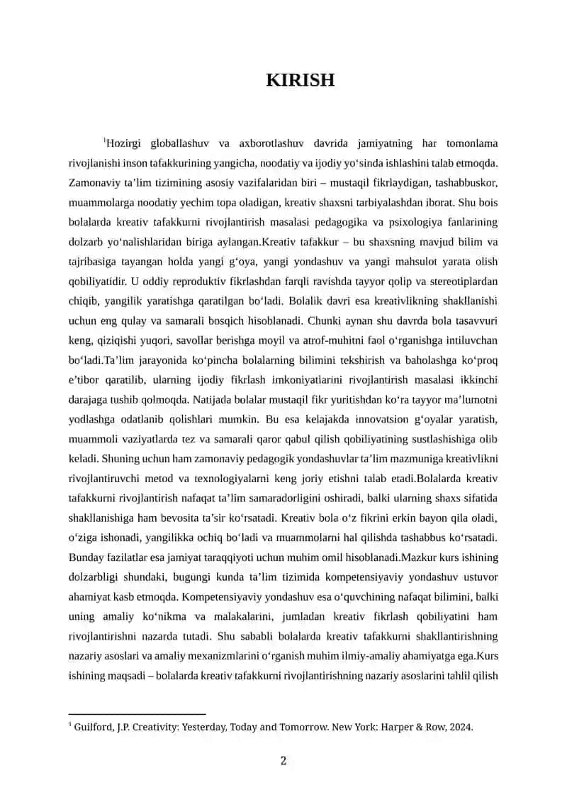 BOLALARDA KREATIV TAFAKKURNI RIVOJLANTIRISH 2