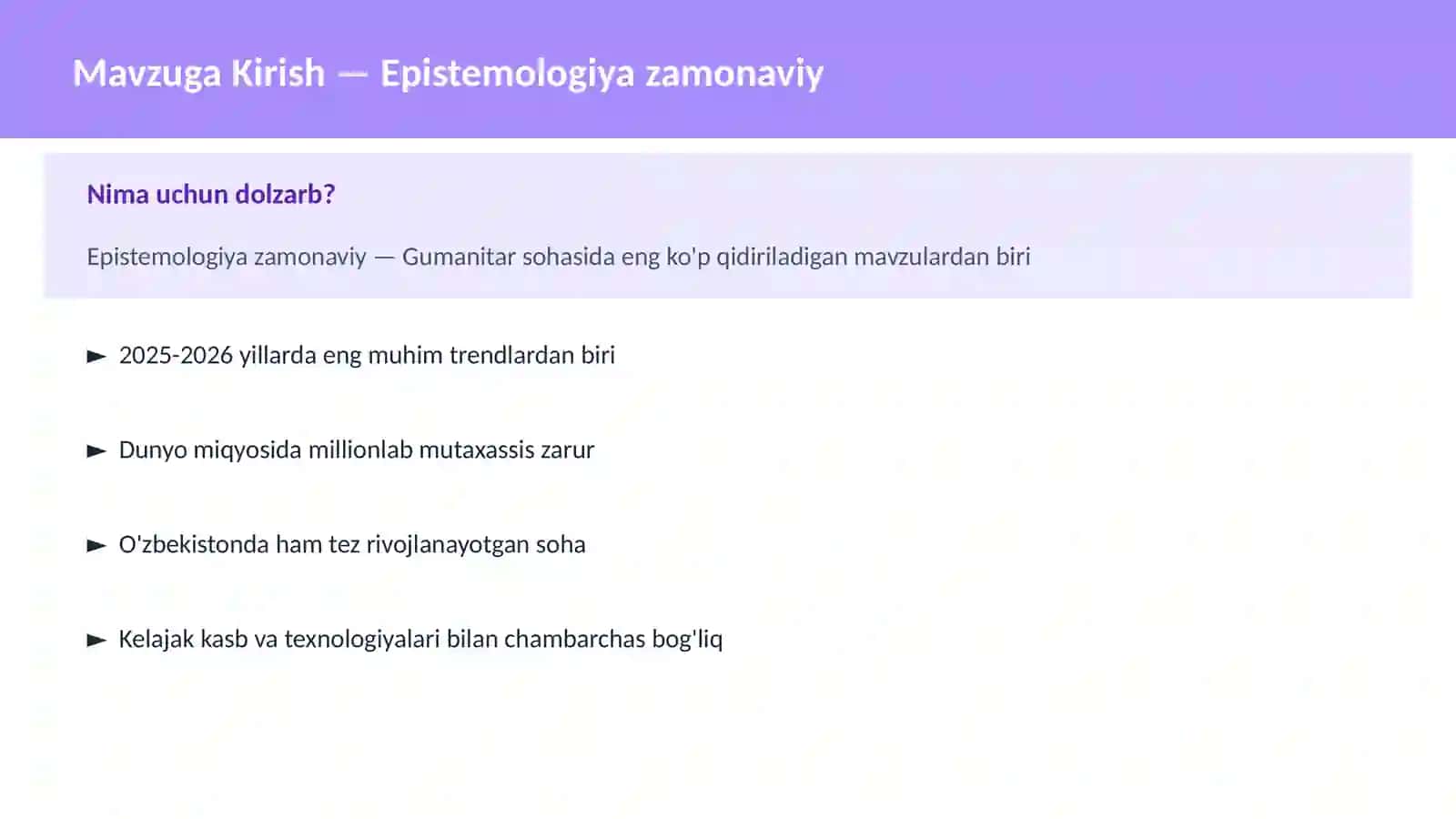 Epistemologiya zamonaviy 2