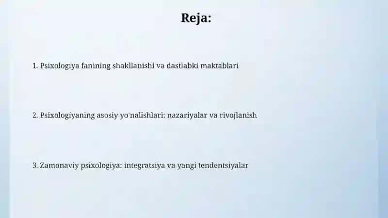 Psixologik maktablarning yuzaga kelishi tarixi 2
