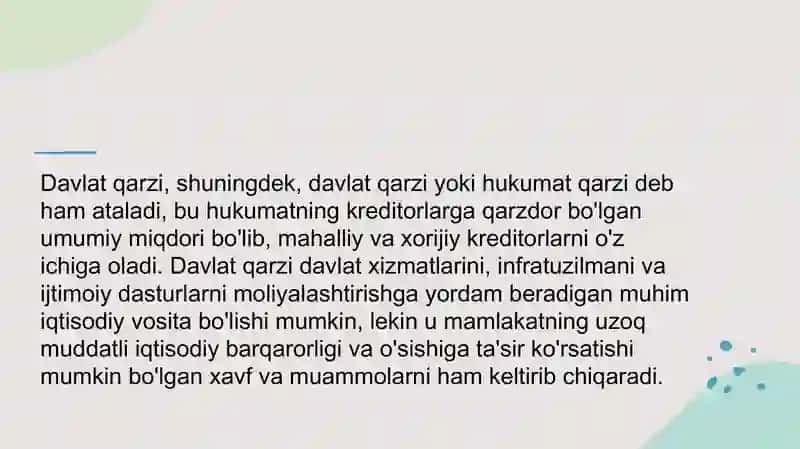 davlat qarzi 2