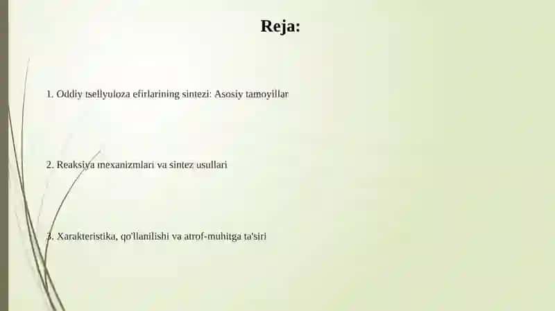 Tsellyuloza efirlarini olish 2