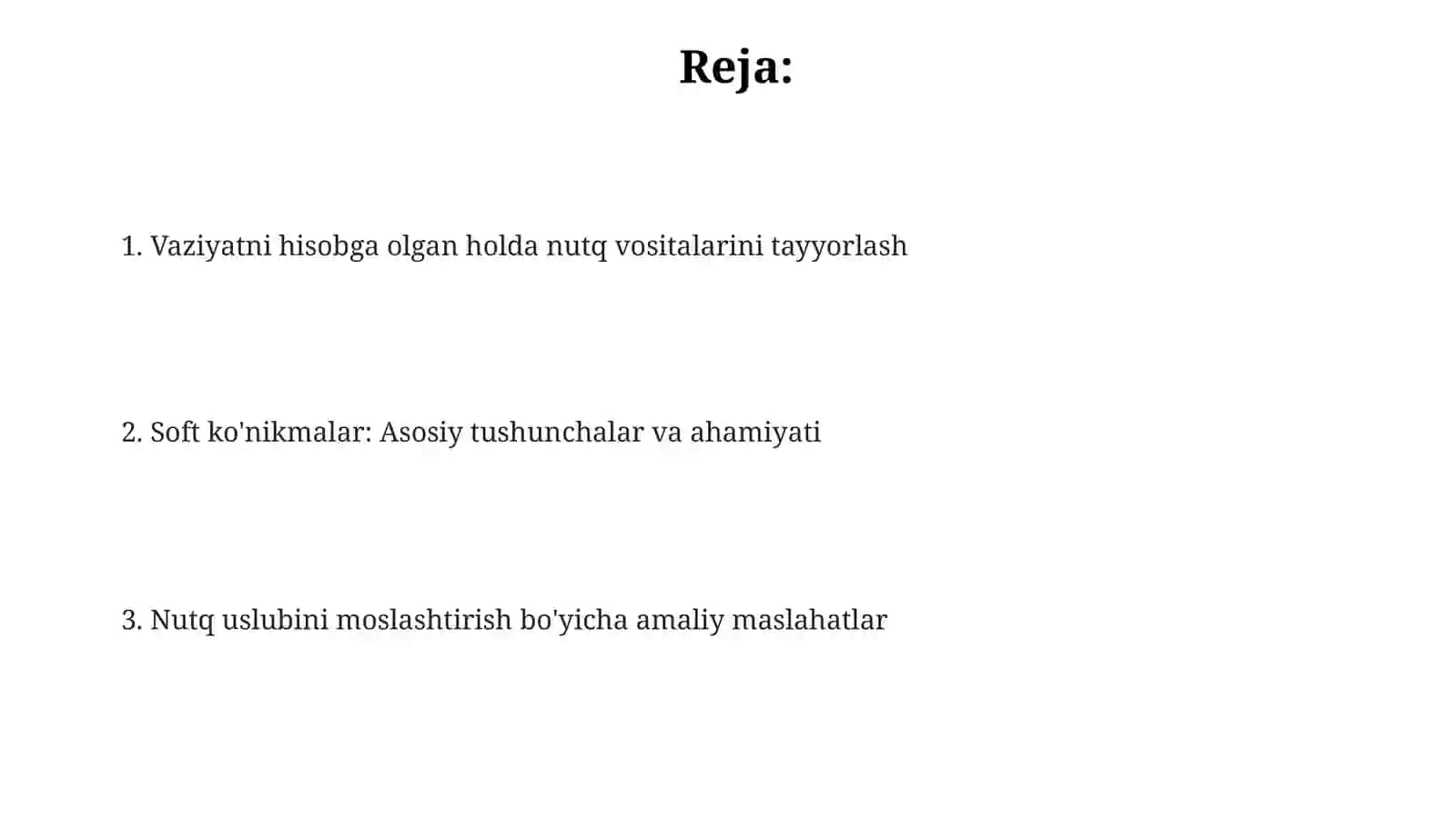 Soft skills-vaziyatni hisobga olgan holda nutq vositalarini tayyorlash 2