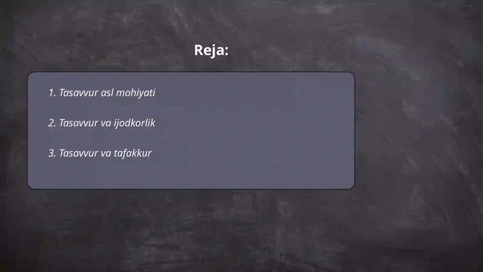 Tasavvur haqida tushuncha 2