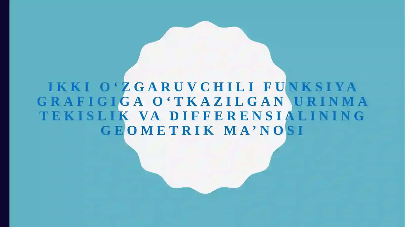 MATEMATIK ANALIZ FANIDAN 2