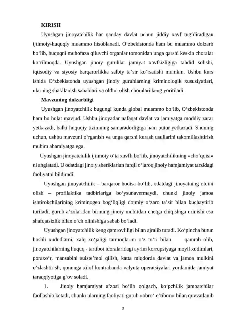 O’ZBEKISTONDA JINOIY UYUSHMA TASHKIL ETISHNING JINOIY-HUQUQIY HUSUSIYATLARI 2