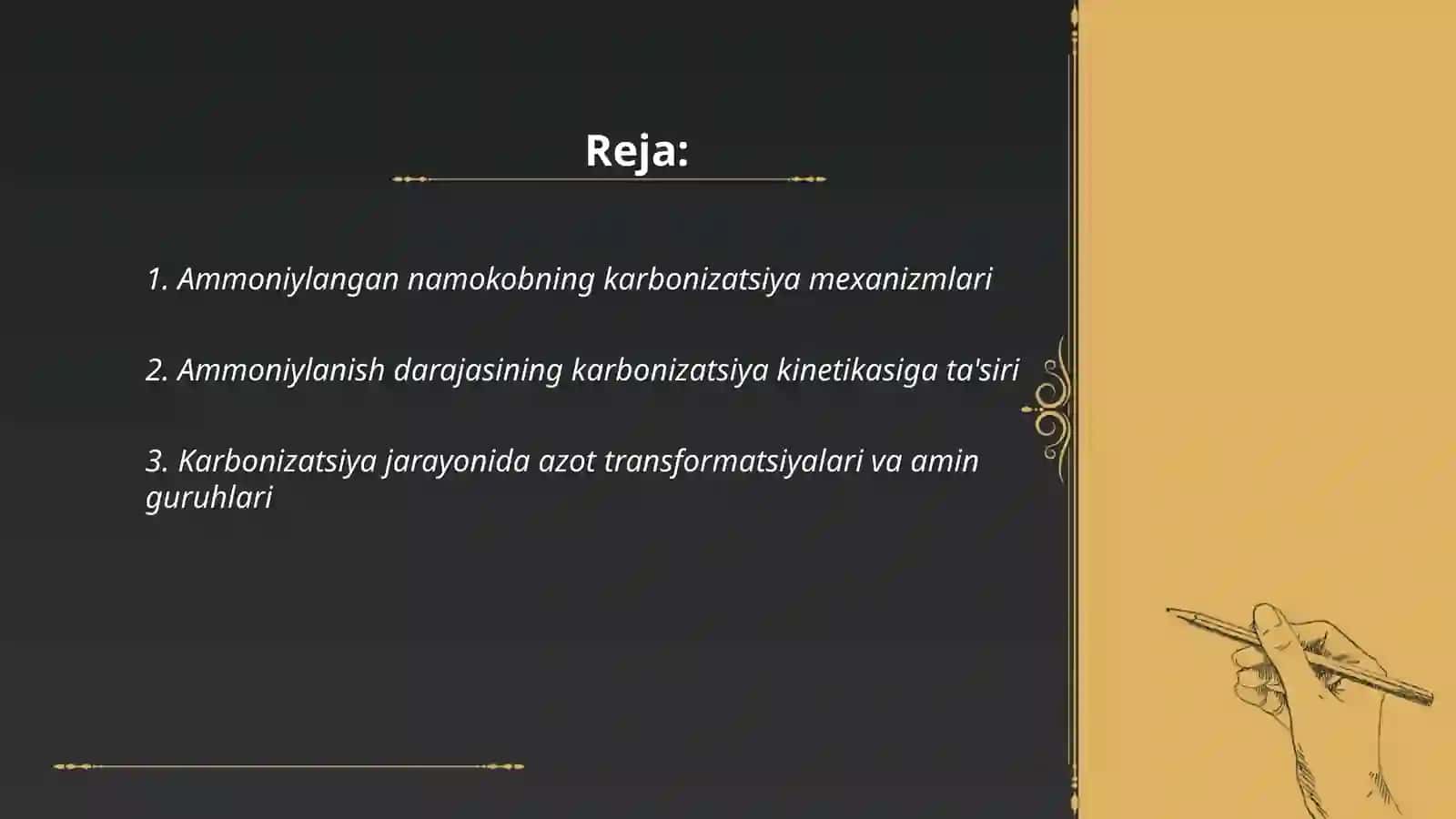 Ammoniylangan namokobning karbonizatsiyasi 2
