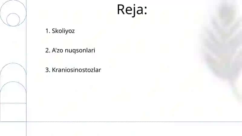 Skeletning rivojlanish anomaliyalari 2