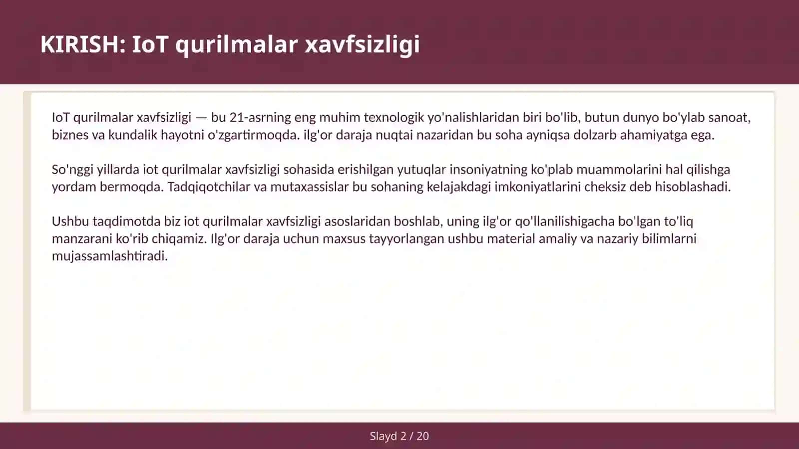 IoT qurilmalar xavfsizligi 2