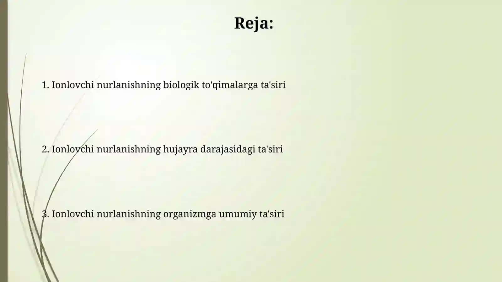 Ionlashtiruvchi nurlar biologik to'qimalarga ta'sirini oldim 2
