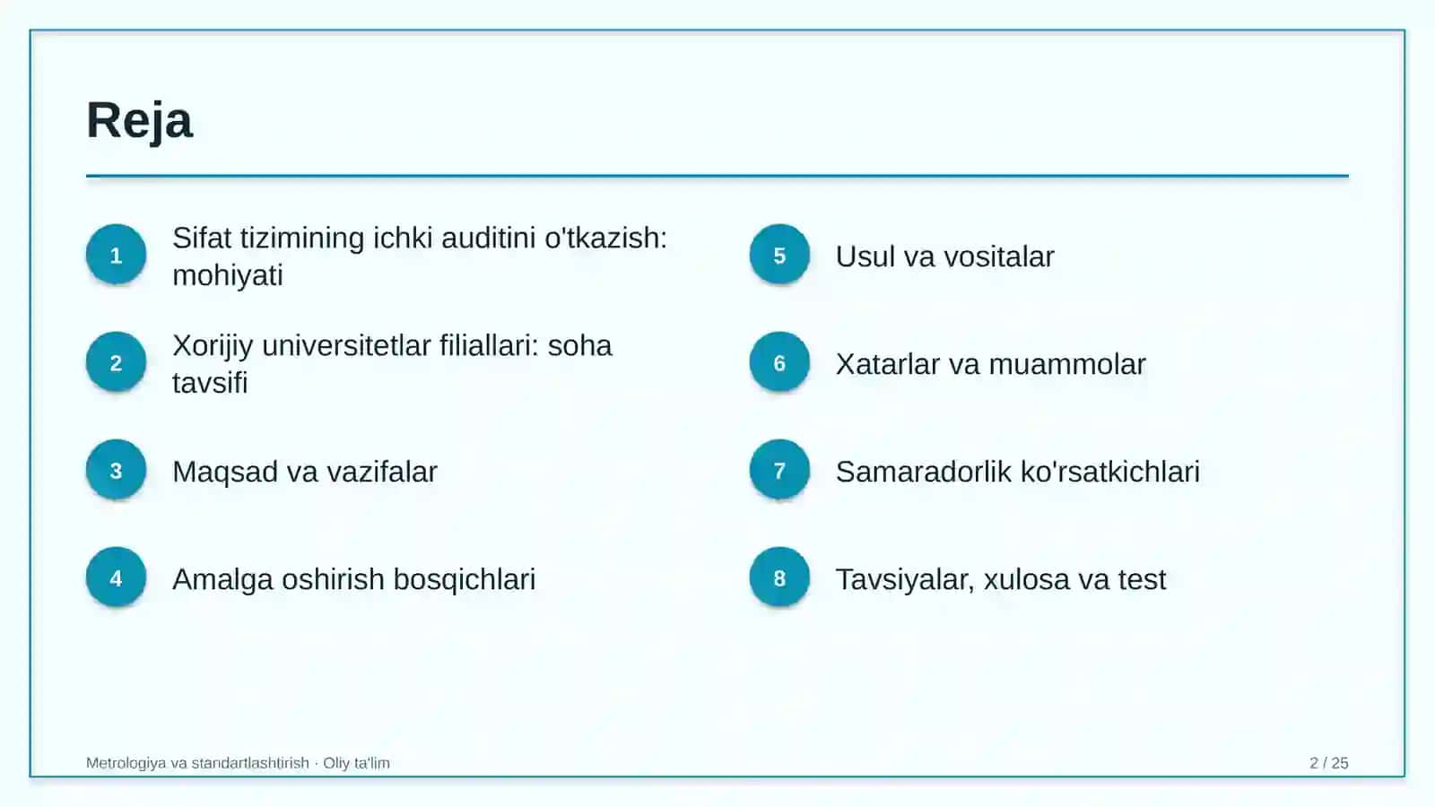 xorijiy universitetlar filiallarida sifat tizimining ichki auditini o'tkazish 4043 2