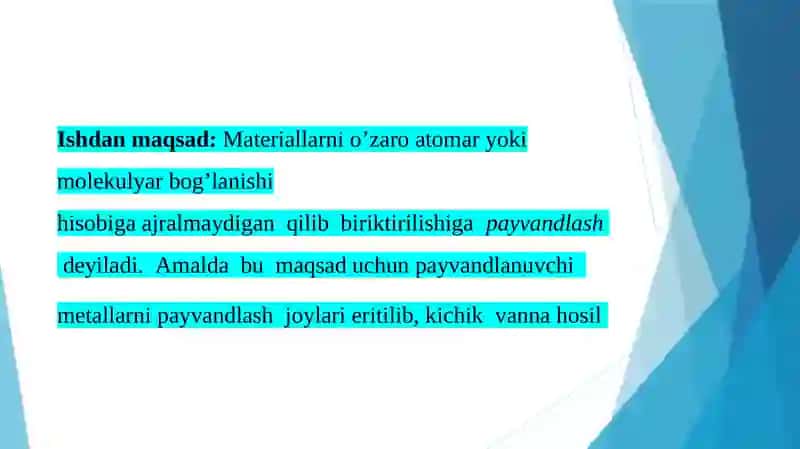 Metallarni payvandlash 2