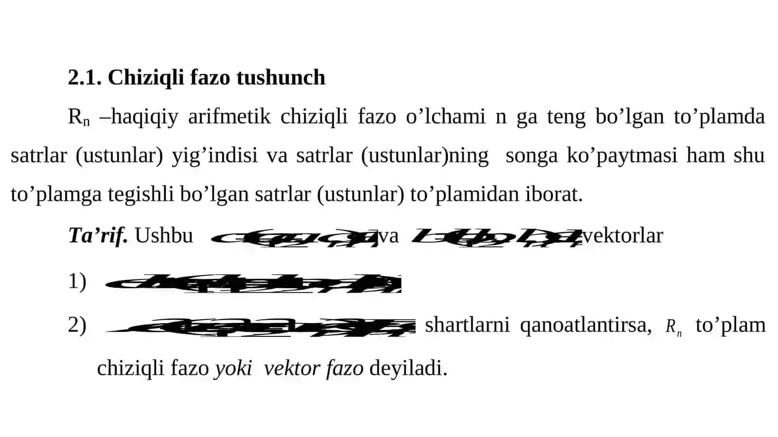 Vektor  fazo tushunchasi 2