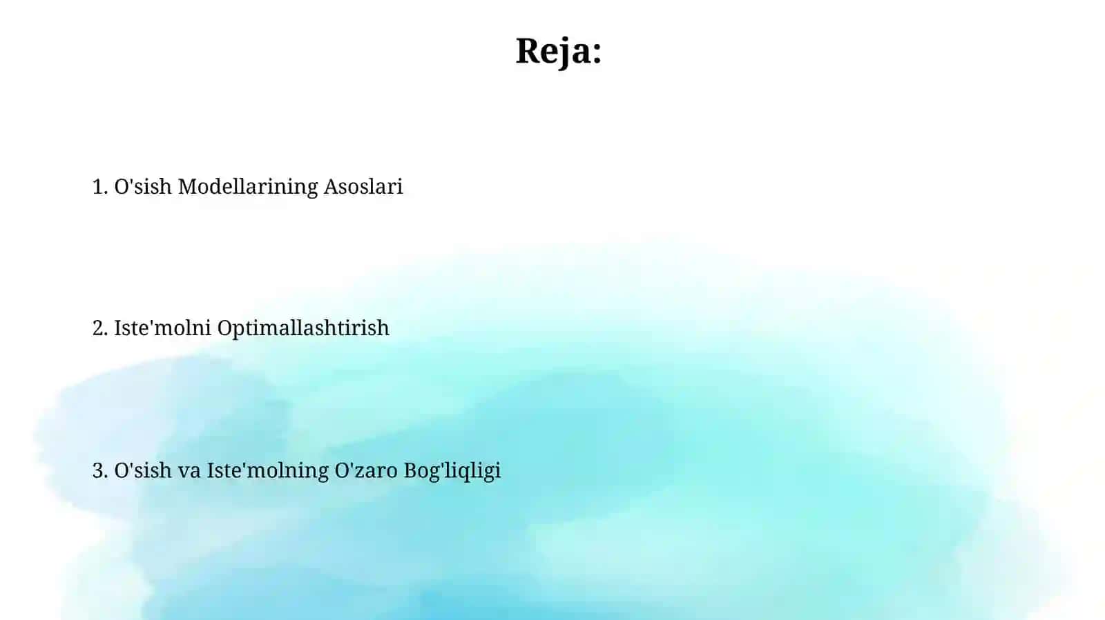 Istemolchini optimallashtirish bilanoʼsishmodellari 2