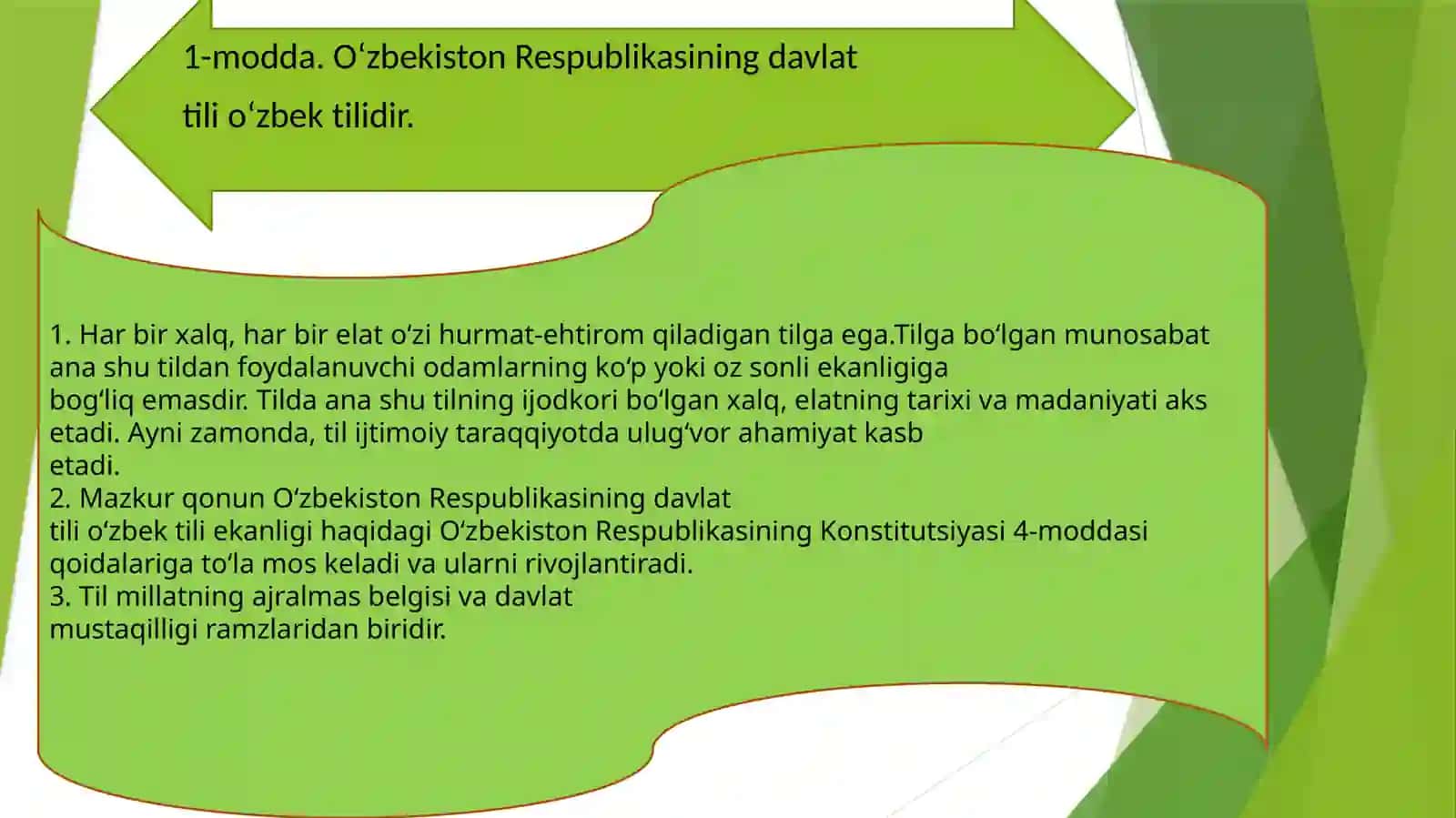 Davlattili HAQidagi qonunni NGishyuritishdagiahamyati 2