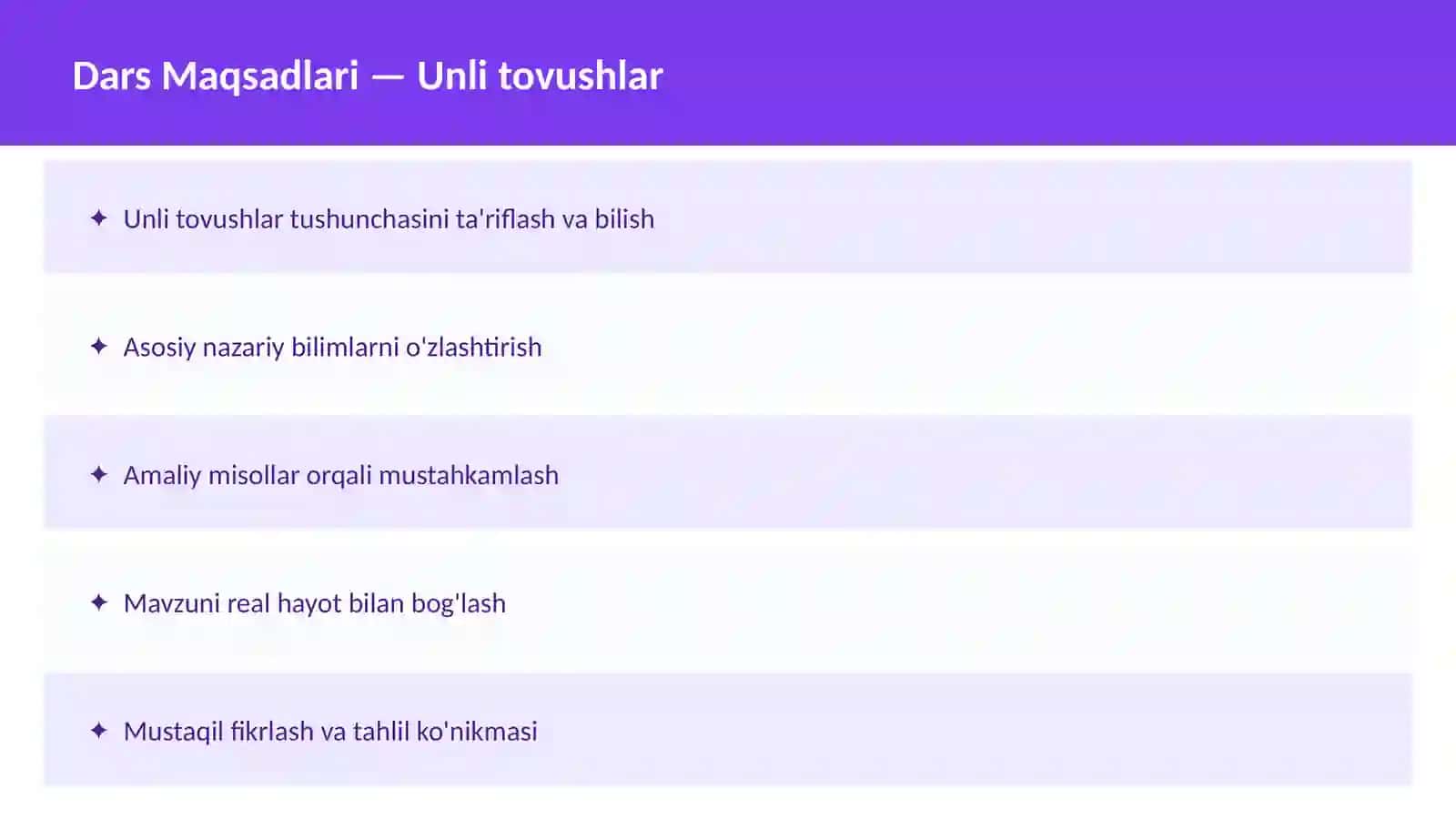 O'zbek Tili Fonetika asoslari Dars ishlanma 2