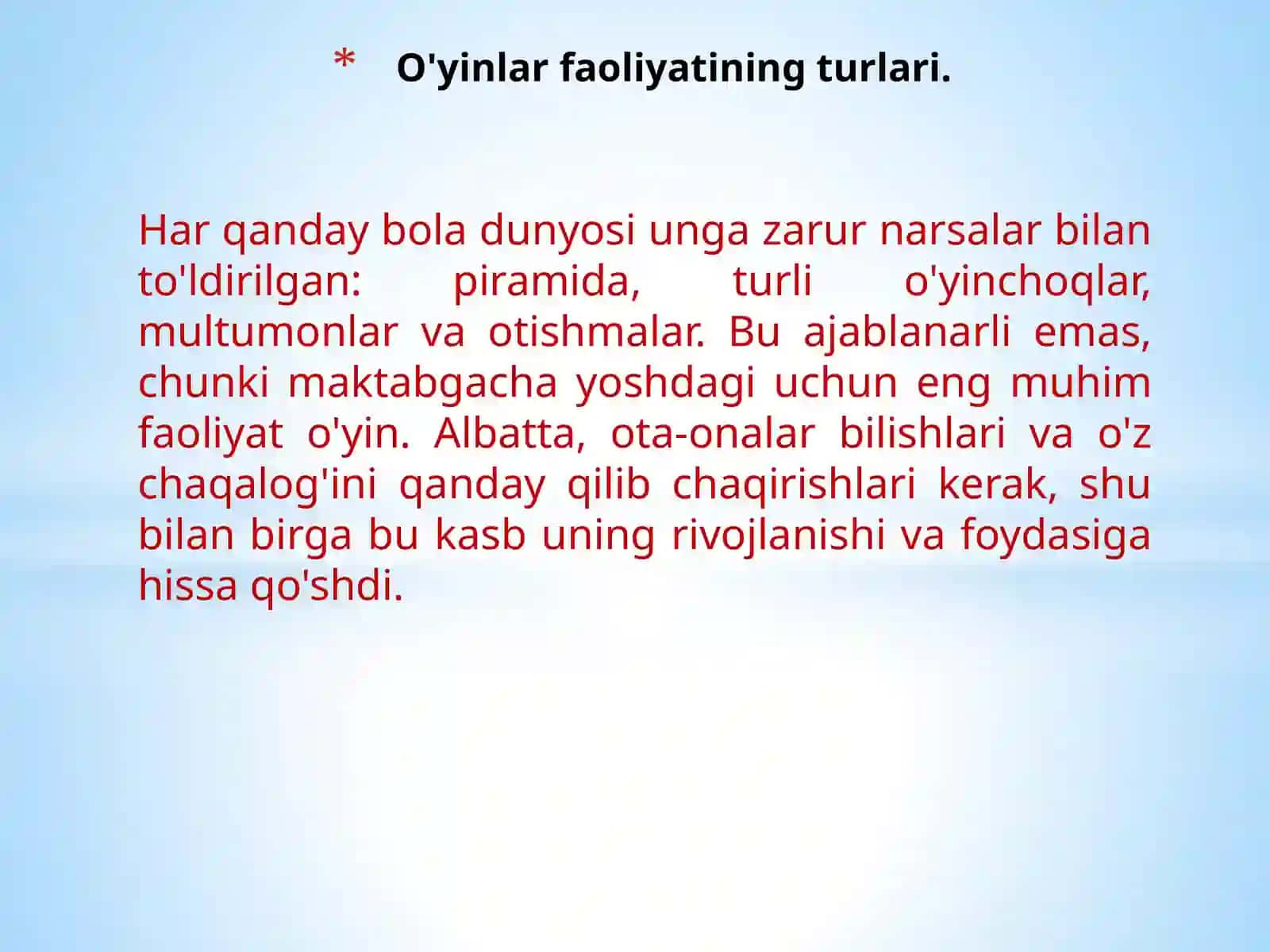 Bolalar O'yinlari va O'yinlar Faoliyatining Turlari 2